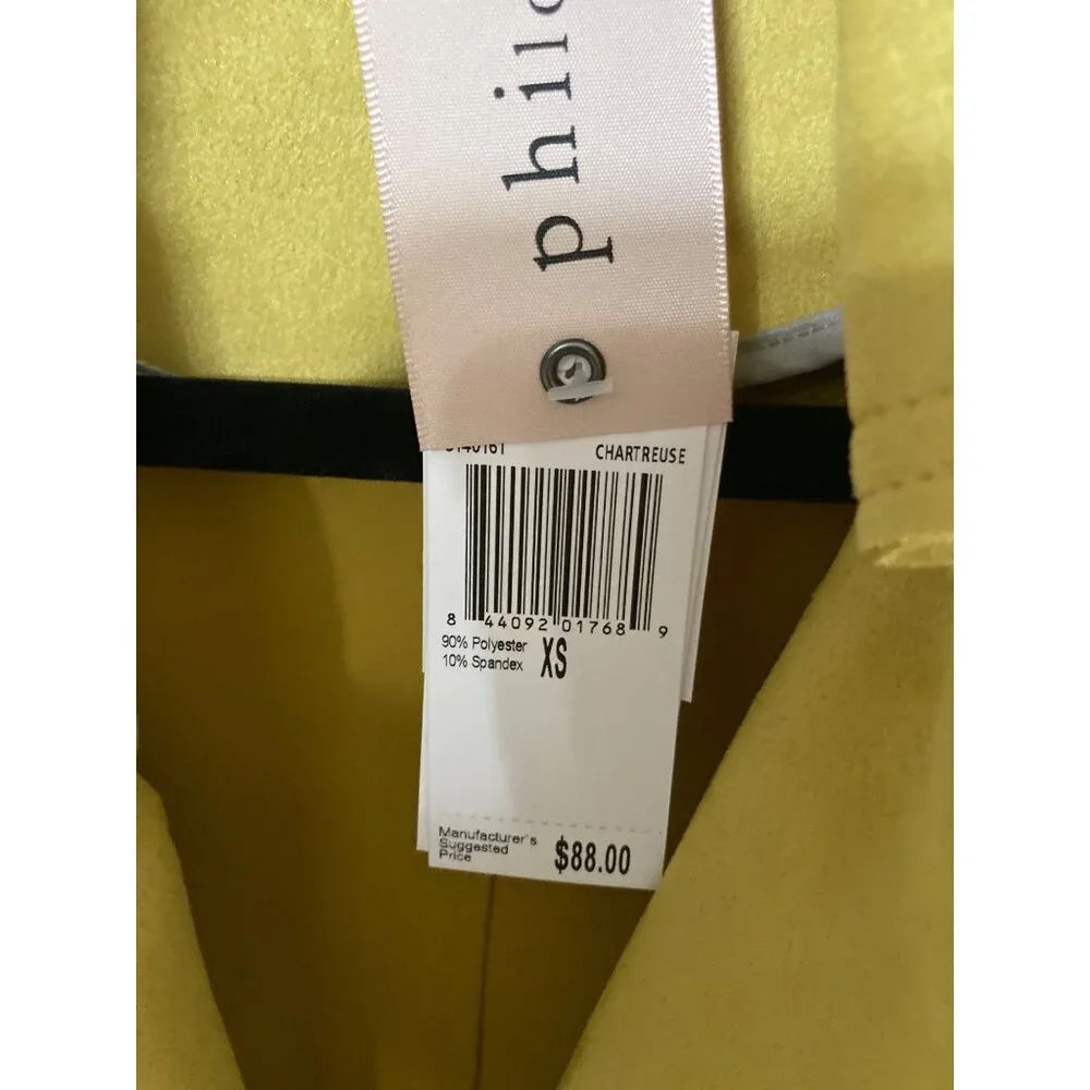 Women's L Mustard Yellow Philosophy Open Front Faux Suede Moto Jacket XS NWT - Picture 4 of 9